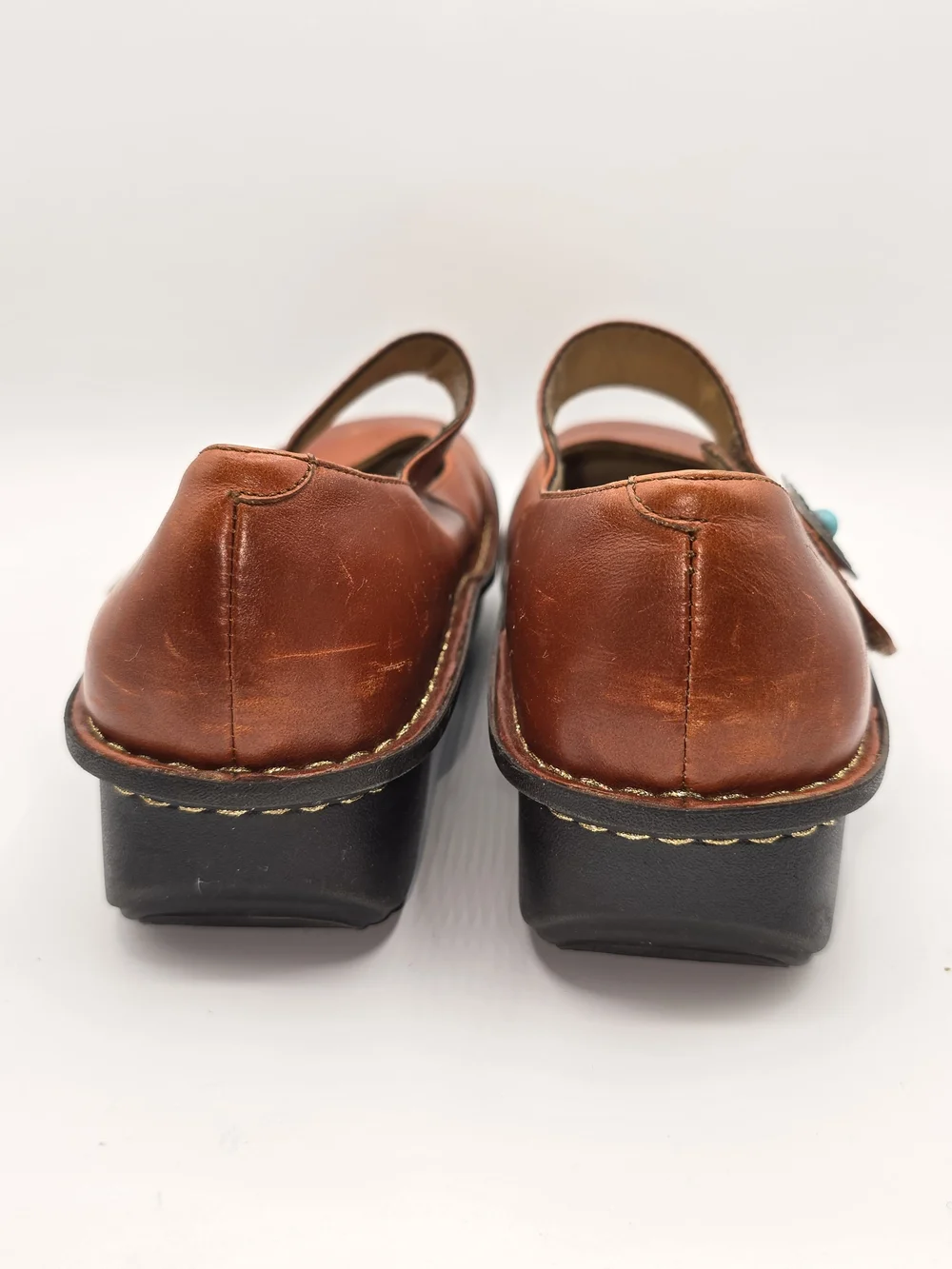 Mary Jane Shoes in Brown Leather Slip On Nursing All Day Wear Healthcare Work